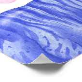 Nahtloses Muster mit farbigen Dinosauriern, Regen Poster (Ecke)