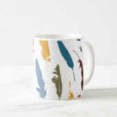 Nahtloses Muster mit farbigen Federn auf einem Lic Kaffeetasse (VorderseiteRechts)