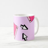 Nahtloses Muster mit farbiger Diskette im Dämpfe Kaffeetasse (VorderseiteRechts)