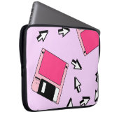 Nahtloses Muster mit farbiger Diskette im Dämpfe Laptopschutzhülle (Vorne Rechts)