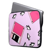 Nahtloses Muster mit farbiger Diskette im Dämpfe Laptopschutzhülle (Vorderseite Links)