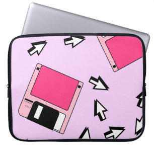 Nahtloses Muster mit farbiger Diskette im Dämpfe Laptopschutzhülle