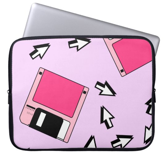 Nahtloses Muster mit farbiger Diskette im Dämpfe Laptopschutzhülle (Vorderseite)