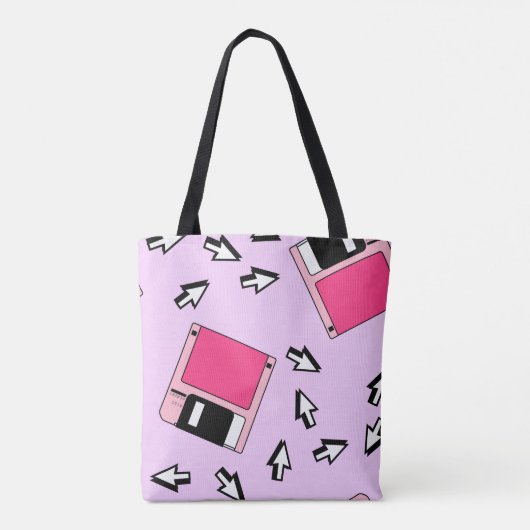 Nahtloses Muster mit farbiger Diskette im Dämpfe Tasche (Rückseite)