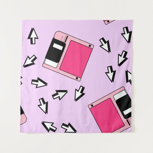 Nahtloses Muster mit farbiger Diskette im Dämpfe Wandteppich (Vorderseite (Horizontal))