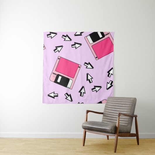 Nahtloses Muster mit farbiger Diskette im Dämpfe Wandteppich (Beispiel)