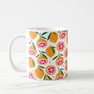 Nahtloses Muster mit Früchten. Briefmarke texturi Kaffeetasse