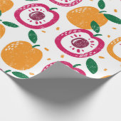 Nahtloses Muster mit Früchten. Briefmarke texturie Geschenkpapier (Ecke)