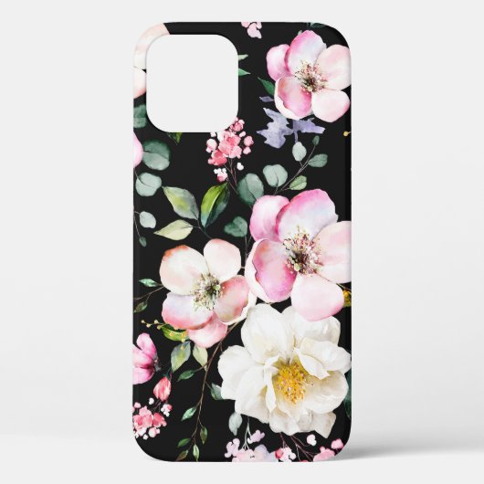 Nahtloses Muster mit Frühlingsblumen und Blätter. Case-Mate iPhone Hülle (Rückseite)
