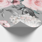 Nahtloses Muster mit Frühlingsblumen und Blätter. Geschenkpapier (Ecke)