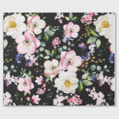 Nahtloses Muster mit Frühlingsblumen und Blätter. Geschenkpapier (Flach)