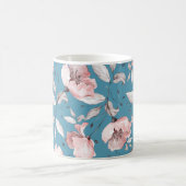 Nahtloses Muster mit Frühlingsblumen und Blätter. Kaffeetasse (Mittel)