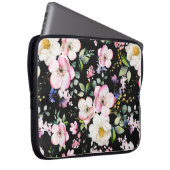 Nahtloses Muster mit Frühlingsblumen und Blätter.  Laptopschutzhülle (Vorne Rechts)