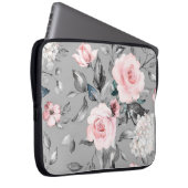 Nahtloses Muster mit Frühlingsblumen und Blätter.  Laptopschutzhülle (Vorne Rechts)