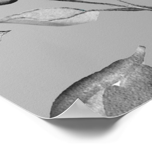 Nahtloses Muster mit Frühlingsblumen und Blätter.  Poster (Ecke)