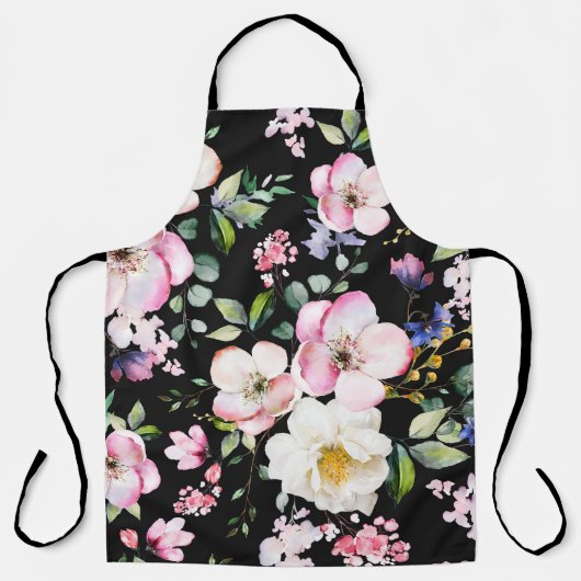 Nahtloses Muster mit Frühlingsblumen und Blätter. Schürze (Vorderseite)