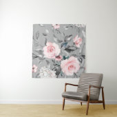 Nahtloses Muster mit Frühlingsblumen und Blätter.  Wandteppich (Beispiel (Horizontal))