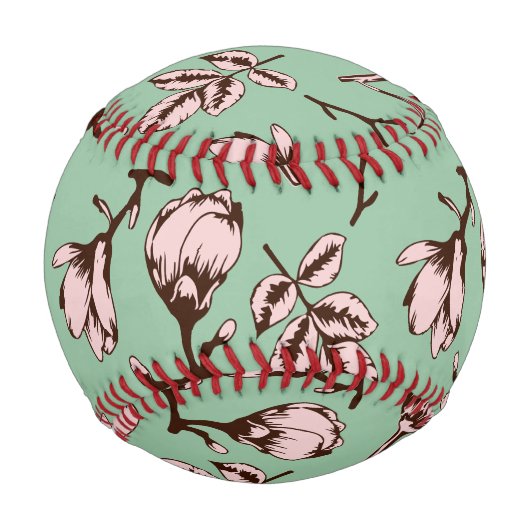Nahtloses Muster mit Frühlingsknospen der Blume Baseball (Rückseite)