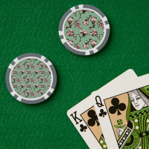 Nahtloses Muster mit Frühlingsknospen der Blume Pokerchips