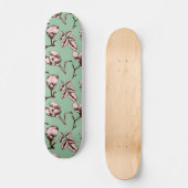 Nahtloses Muster mit Frühlingsknospen der Blume Skateboard (Vorderseite)