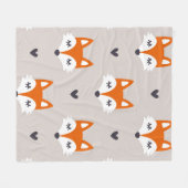Nahtloses Muster mit Fuchsgesichtern. Handgezogene Fleecedecke (Vorderseite (Horizontal))