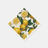 Nahtloses Muster mit gelben Zitronen und lemonisch Serviette (Ecke)