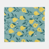 Nahtloses Muster mit gelber Birne. Fruchtuntergrun Fleecedecke (Vorderseite (Horizontal))