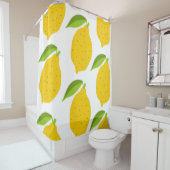 Nahtloses Muster mit gelber, frischer Zitrone Duschvorhang (Beispiel)