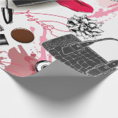 Nahtloses Muster mit gemaltem Make-up Geschenkpapier (Ecke)