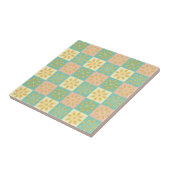 Nahtloses Muster mit geometrischen Blumenmotiven Fliese (Seite)