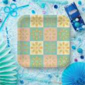 Nahtloses Muster mit geometrischen Blumenmotiven Pappteller (Party)