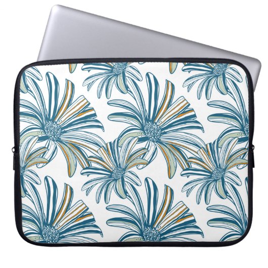 Nahtloses Muster mit gerbera Blume. Vintag Laptopschutzhülle (Vorderseite)
