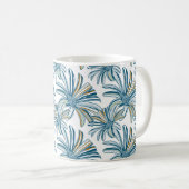 Nahtloses Muster mit Gerbera-Blumen. Vintage-Hinte Kaffeetasse (VorderseiteRechts)