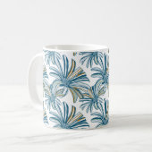 Nahtloses Muster mit Gerbera-Blumen. Vintage-Hinte Kaffeetasse (Vorderseite Links)