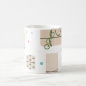 Nahtloses Muster mit Geschenkboxen. Geschenke Kaffeetasse (Mittel)