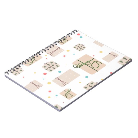 Nahtloses Muster mit Geschenkboxen. Geschenke Notizblock (Linke Seite)