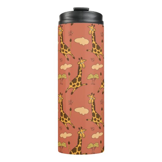Nahtloses Muster mit Giraffen Thermosbecher (Vorderseite)