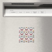 Nahtloses Muster mit Gnome und Schmetterlingen Magnet (In Situ (Geschirrspüler))