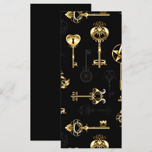 Nahtloses Muster mit Golden Keys (Vorne/Hinten)