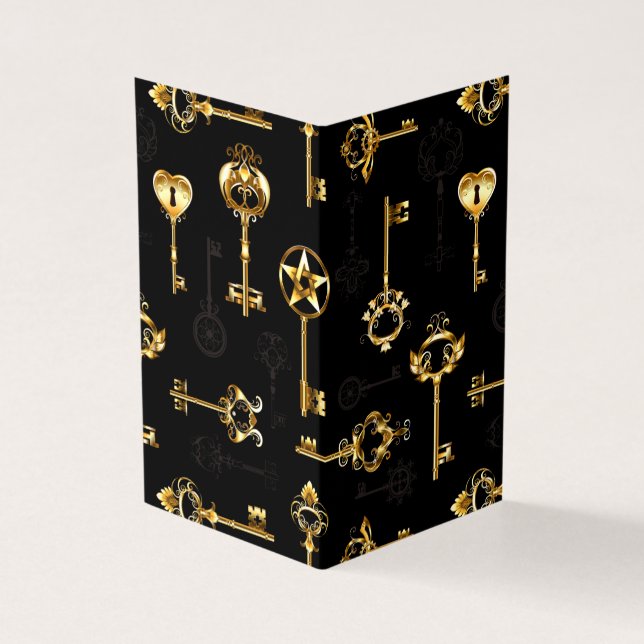 Nahtloses Muster mit Golden Keys (Vorderseite)