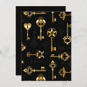 Nahtloses Muster mit Golden Keys (Vorne/Hinten)