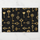 Nahtloses Muster mit Golden Keys Alkoholflaschenetikett (Einzelnes Label)