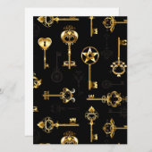 Nahtloses Muster mit Golden Keys Ankündigung (Vorne/Hinten)