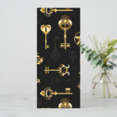Nahtloses Muster mit Golden Keys Ankündigung (Stehend Vorderseite)