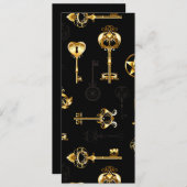 Nahtloses Muster mit Golden Keys Ankündigung (Vorne/Hinten)