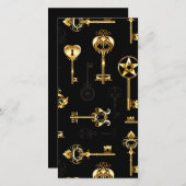 Nahtloses Muster mit Golden Keys Ankündigung (Vorne/Hinten)