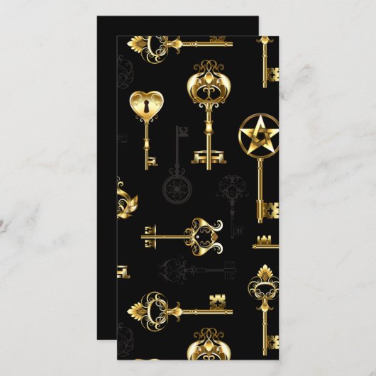Nahtloses Muster mit Golden Keys Ankündigung (Vorne/Hinten)