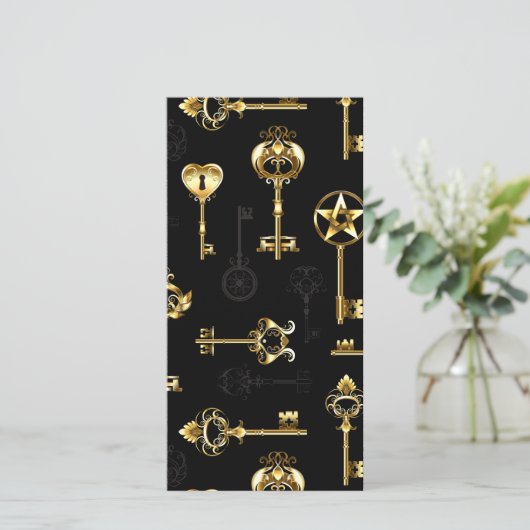 Nahtloses Muster mit Golden Keys Ankündigung (Stehend Vorderseite)