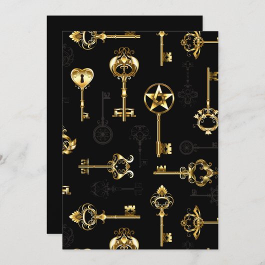 Nahtloses Muster mit Golden Keys Ankündigung (Vorne/Hinten)