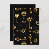Nahtloses Muster mit Golden Keys Ankündigung (Vorne/Hinten)
